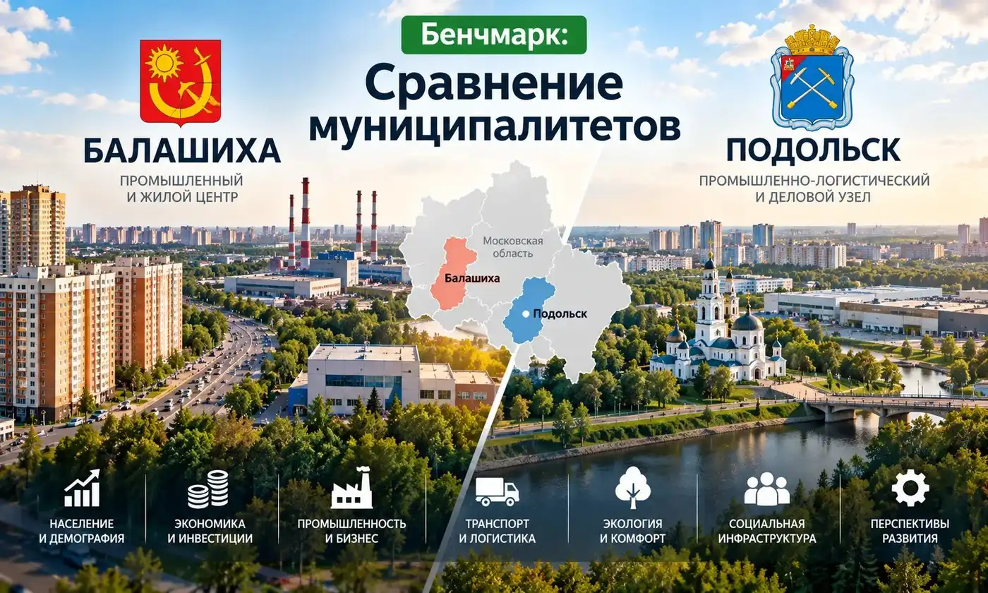 Бенчмарк: Сравнение муниципалитетов Балашиха и Подольск