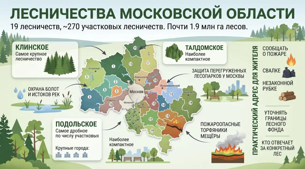 Лесничества Московской области