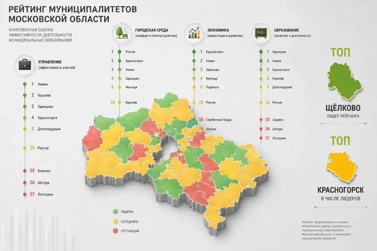 Рейтинг муниципалитетов Подмосковья
